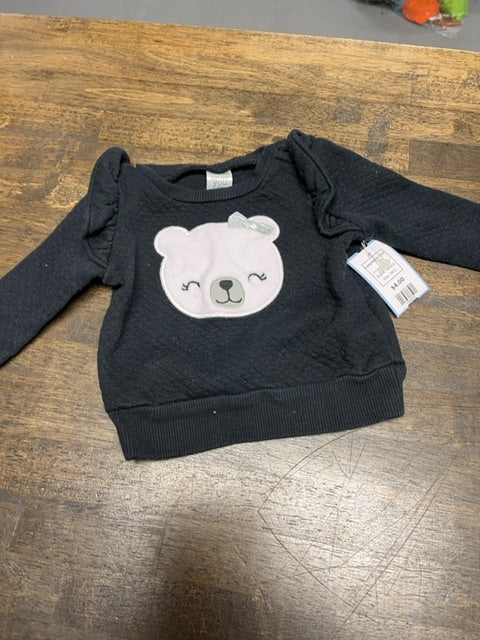 Black Polar Bear Carters Longsleeve Shirt, 3M G