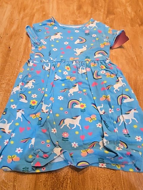 Blue Rainbow/Unicorn Wonder Nation Dress, 5T G