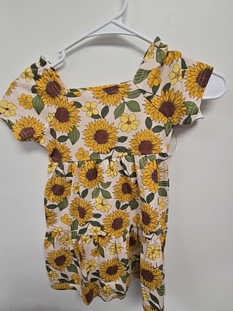 Cream/Yellow Flowers Childrens Place Dress, 5T G