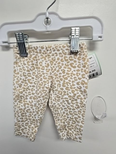 Tan/White Cheetah Carters Leggings, NB G