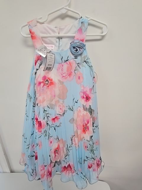 Blue/Pink Flower Bonnie Jean Dress, 6 G
