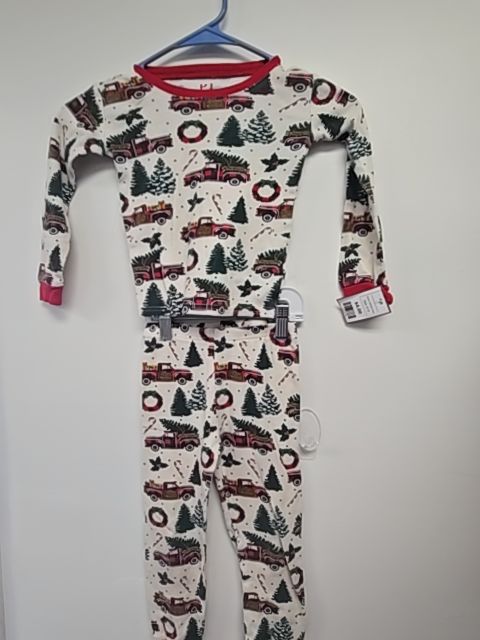 Cream/Red/Green Christmas Truck Childrens Place Pjs, 4T B