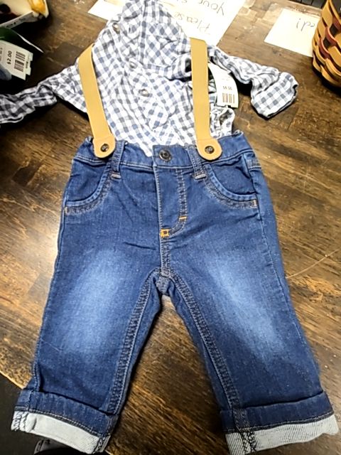 Blue Jean/Blue/White Plaid Cat & Jack Outfit, NB B