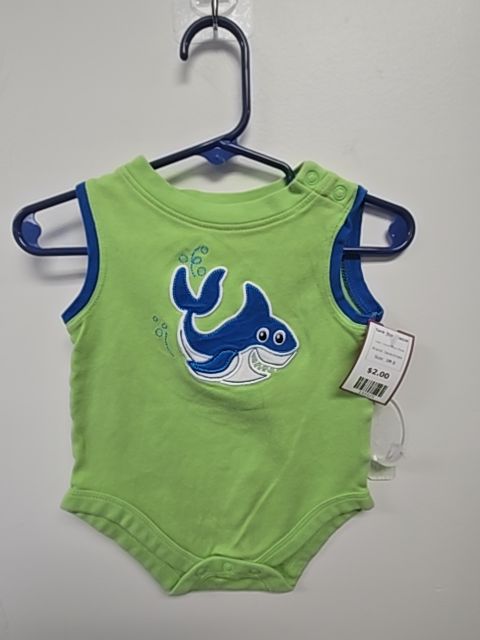 Green/Blue Shark Garanimals Tank Top Onesie, 3M B