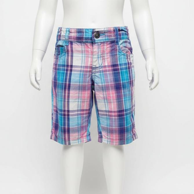 Blue/Purple/White Plaid Childrens Place Shorts, 8 G