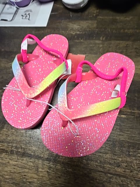 Pink Glitter Childrens Place Flip Flops, 10C G