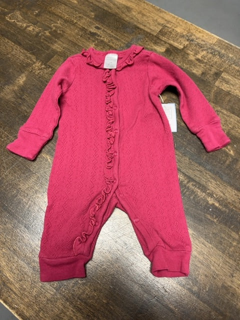 Burgandy Modern Moments One Piece ruffle outfit, NB G