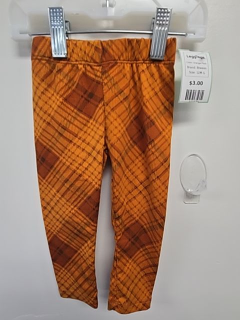 Orange Plaid Btween Leggings, 12M G