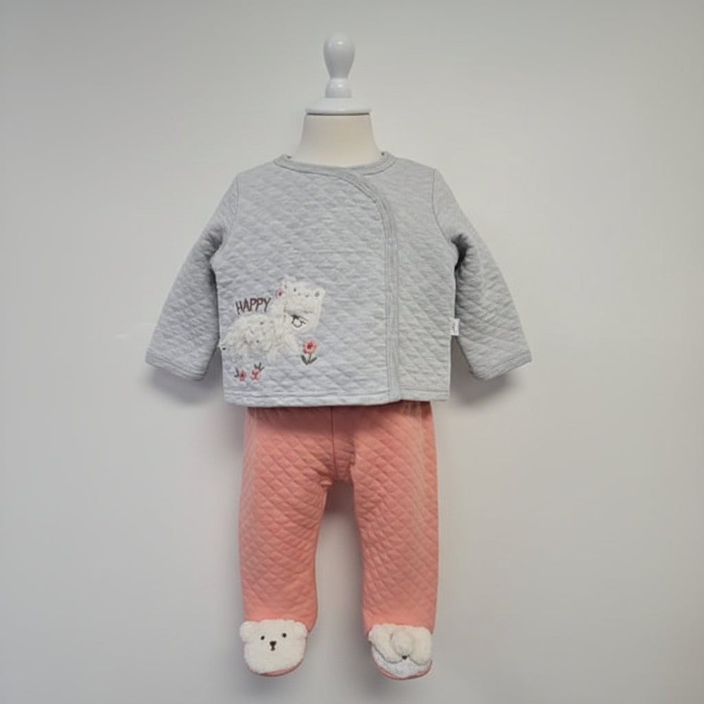 Grey/Pink/White Duck Duck Goose Outfit(3Pc), 6M G