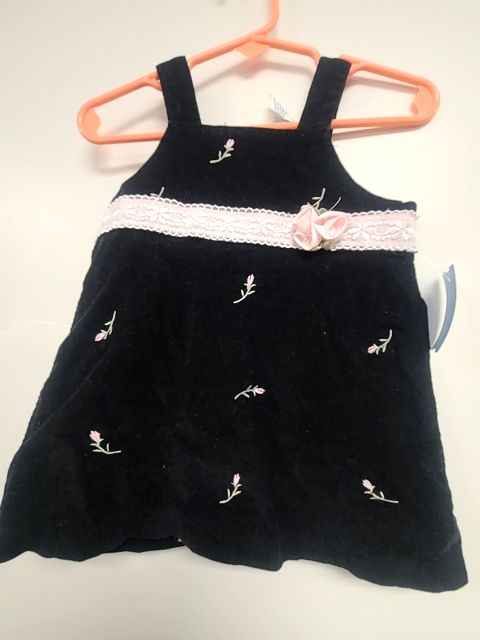 Black/Pink Flower Dress, 6M G