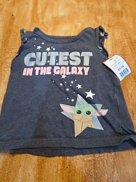 Grey/Pink Yoda Star Wars Shirt, 18M G
