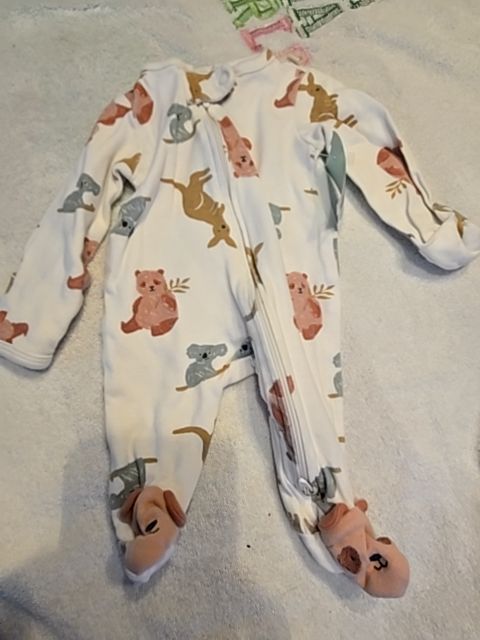 White Carters Animal Sleeper, NB B