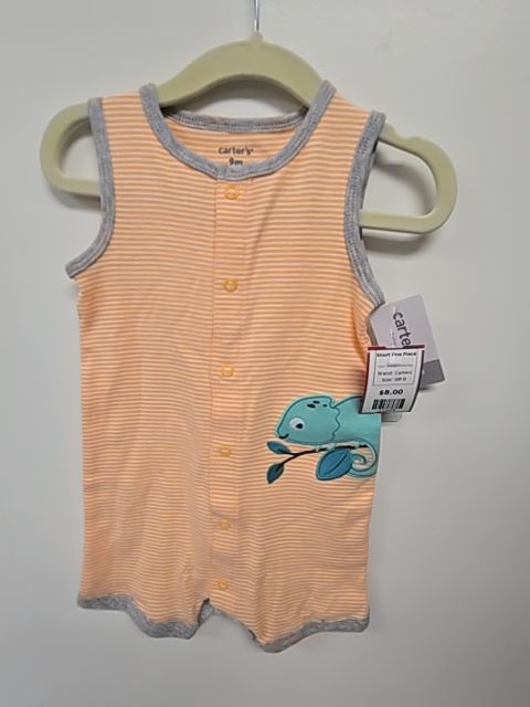 Orange/White/Grey Carters Short One Piece, 9M B