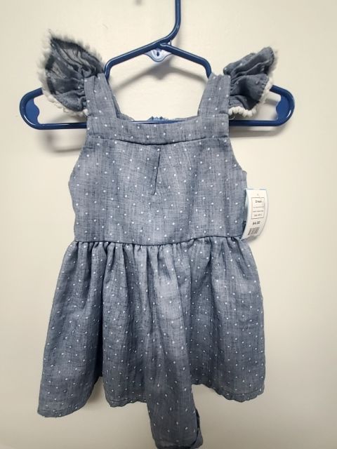 Blue/White Polka Dot Dakota Baby Dress, 6M G