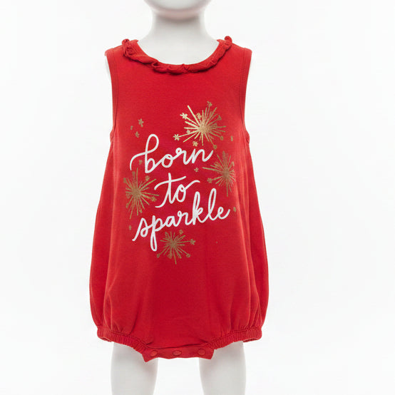 Red Born To Sparkle Cat & Jack Bubble Romper, 6M G