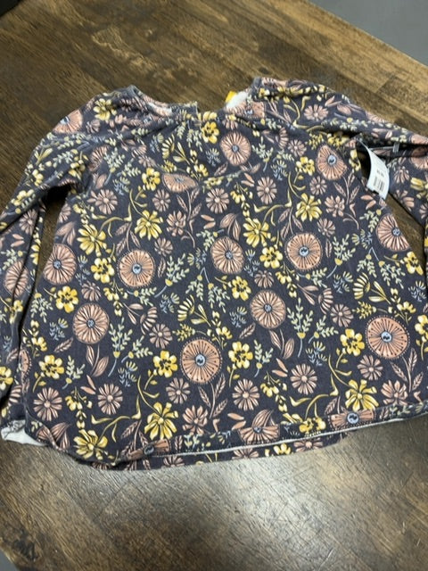 Grey/Yellow/Pink Flower Cynthia Rowley Longsleeve Shirt, 3T G