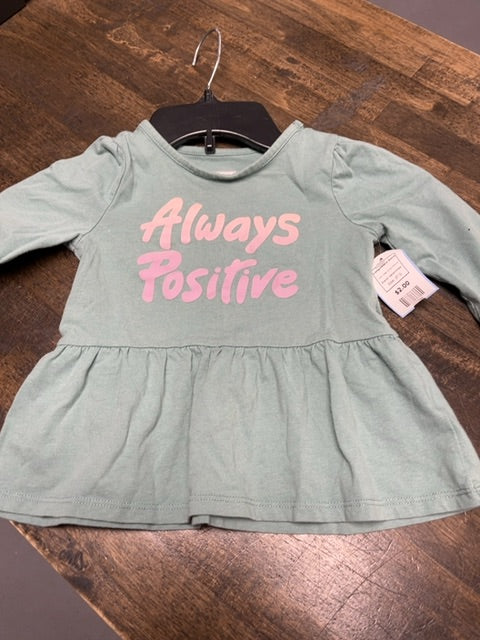 Green Always Positive Garanimals Longsleeve Shirt, 3T G
