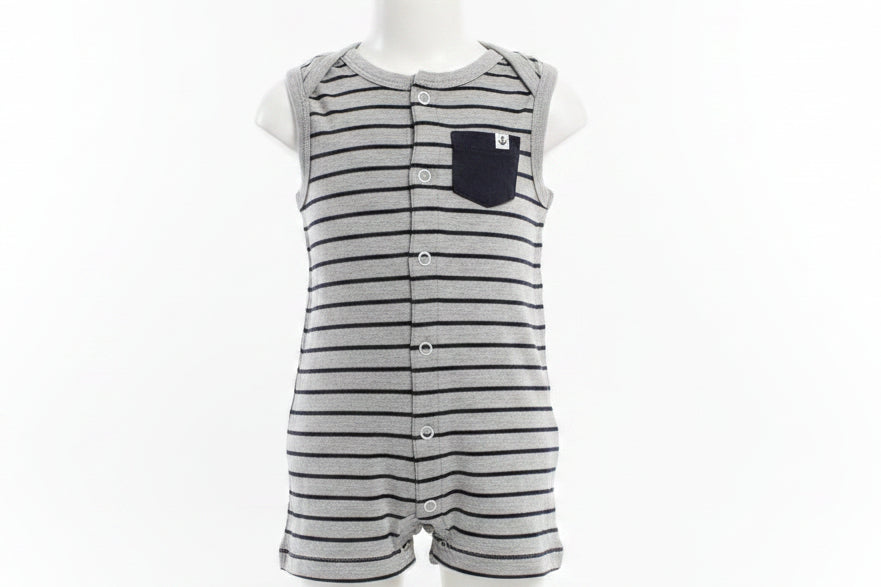 Grey Striped Carters Short One Piece, 18M B