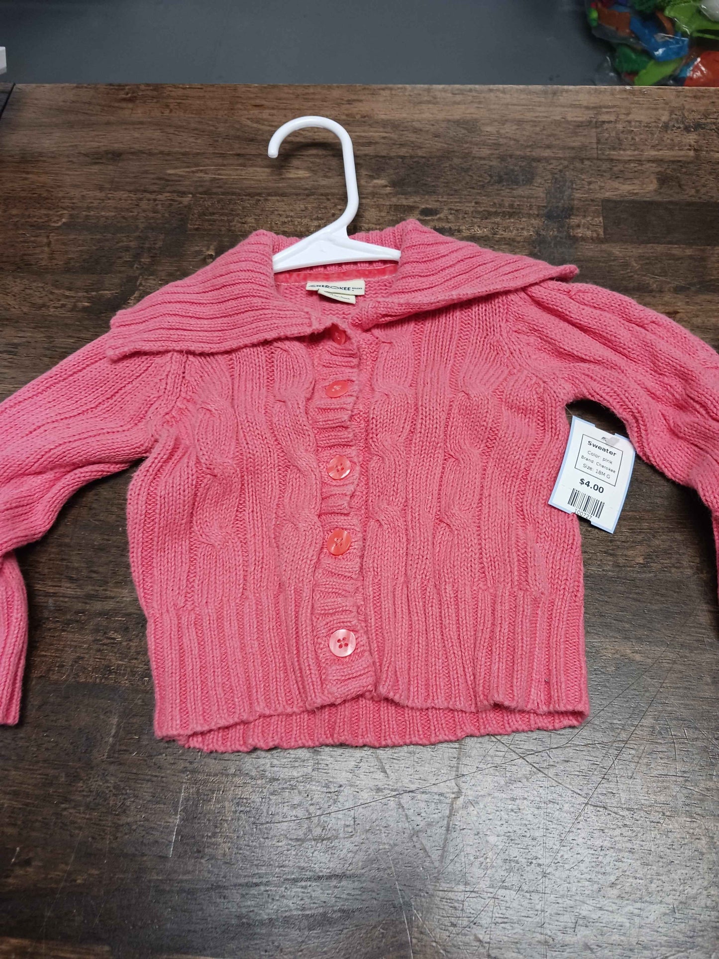 pink Cherokee Sweater, 18M G