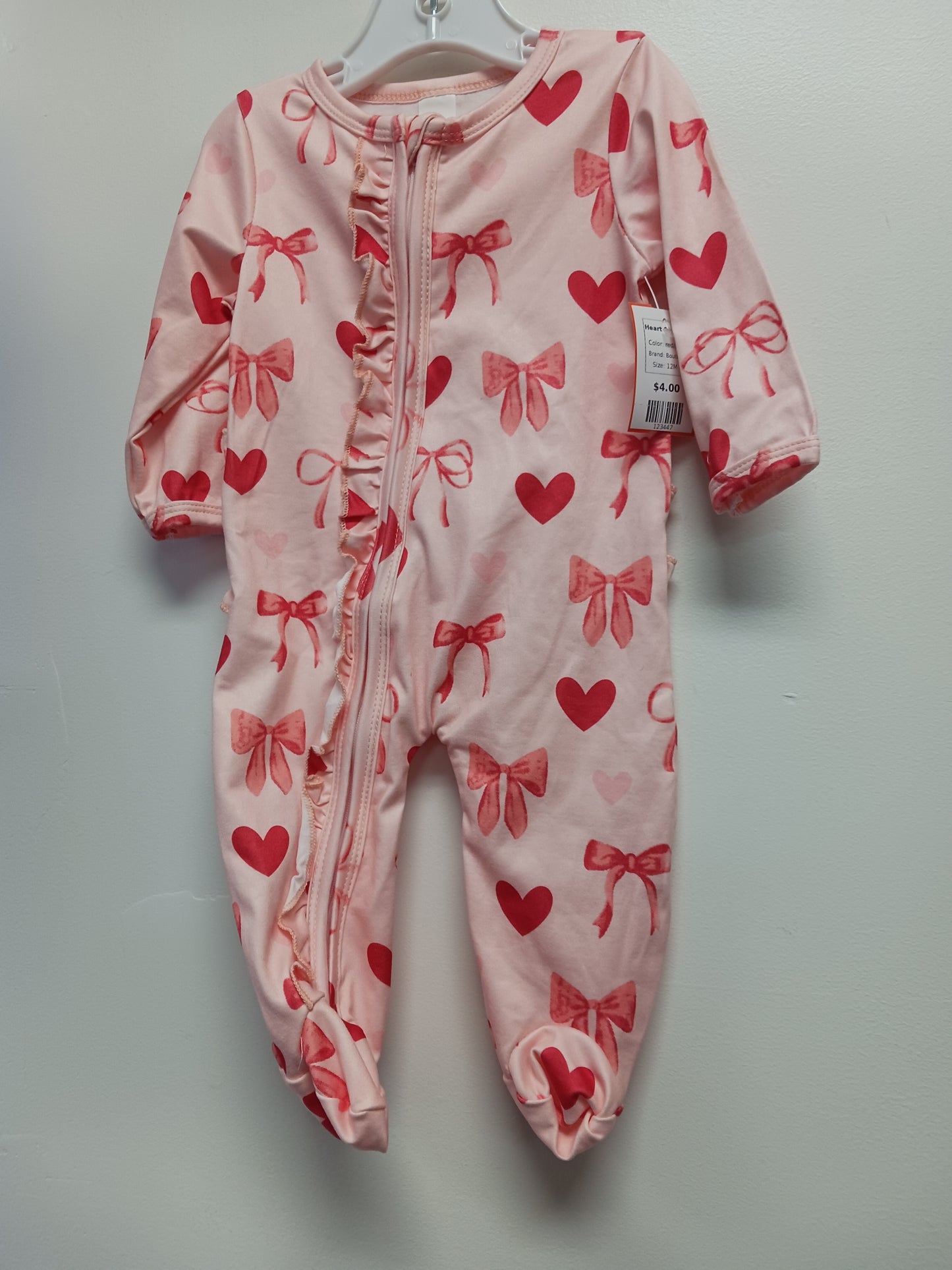 red/pink Boutique Heart Sleeper, 12M G