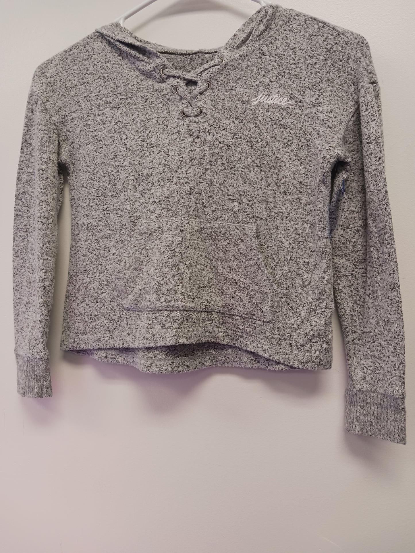 grey Justice Long Sleeve Hooded Shirt 7/8, 7 G