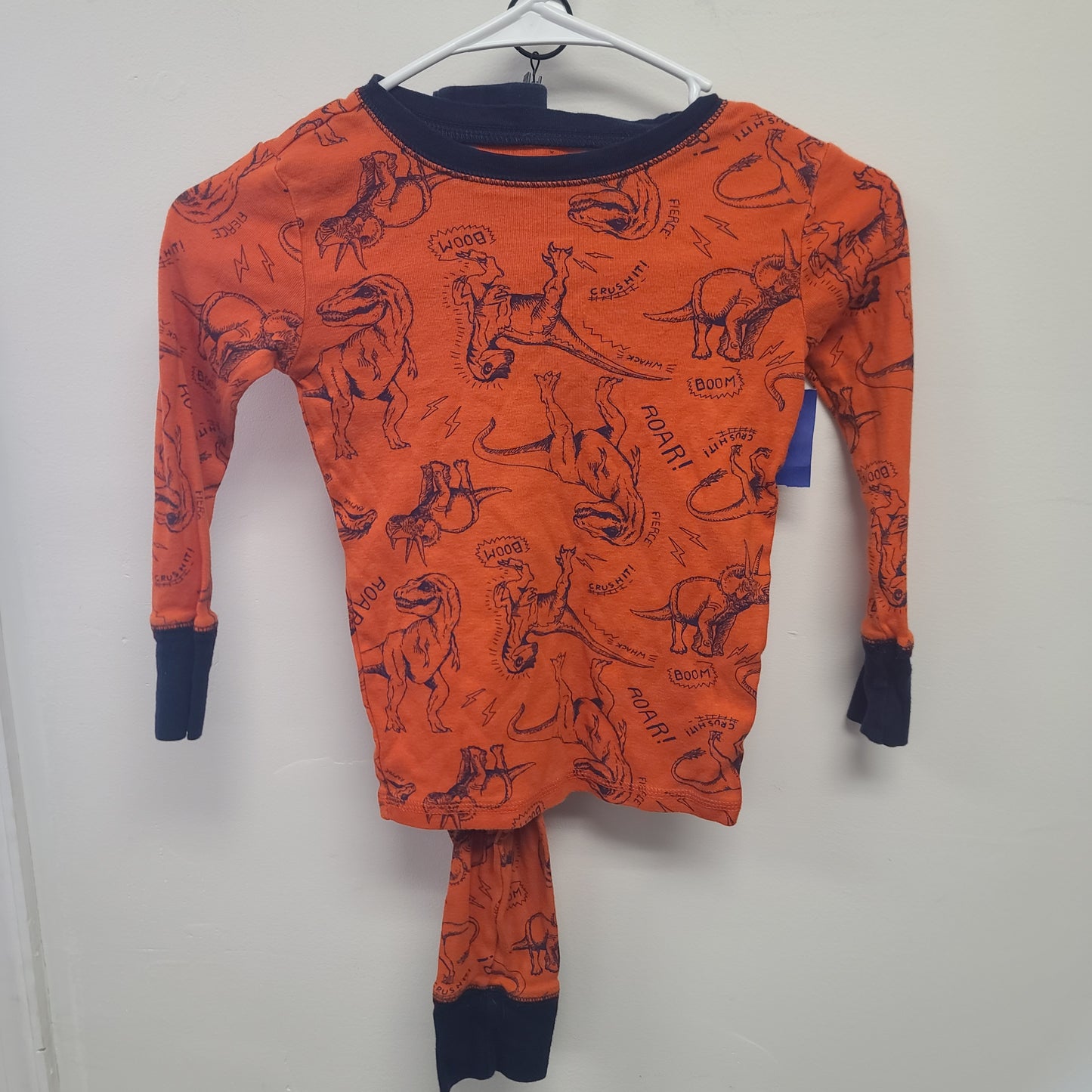 orange/blue gap kids dinosaur 2 piece pjs, 6 B