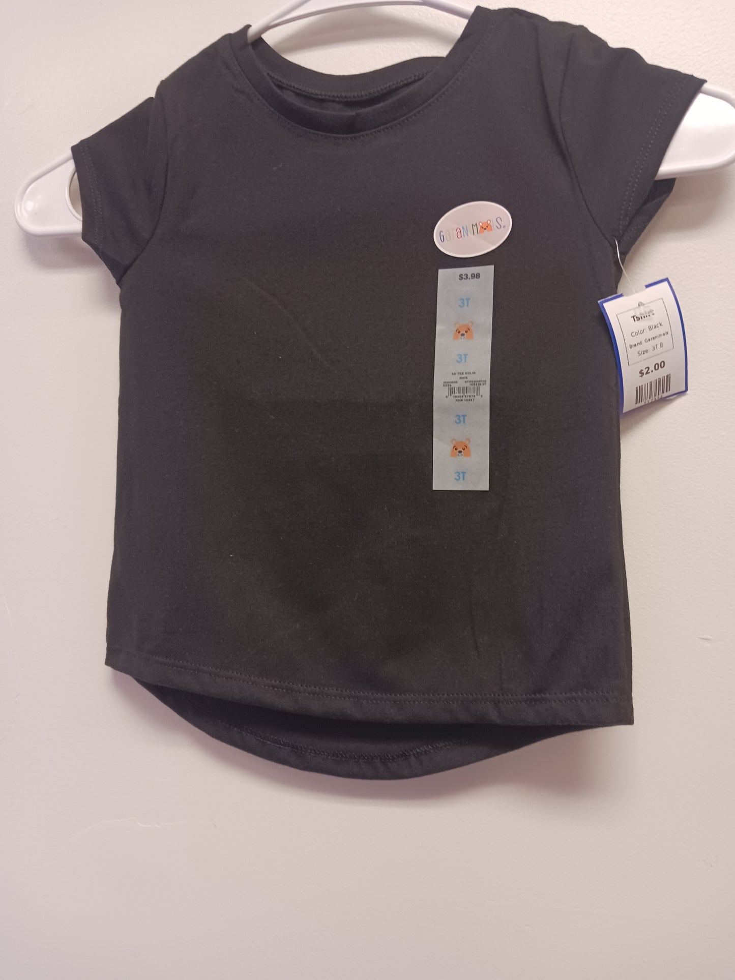 Black Garanimals Tshirt, 3T B