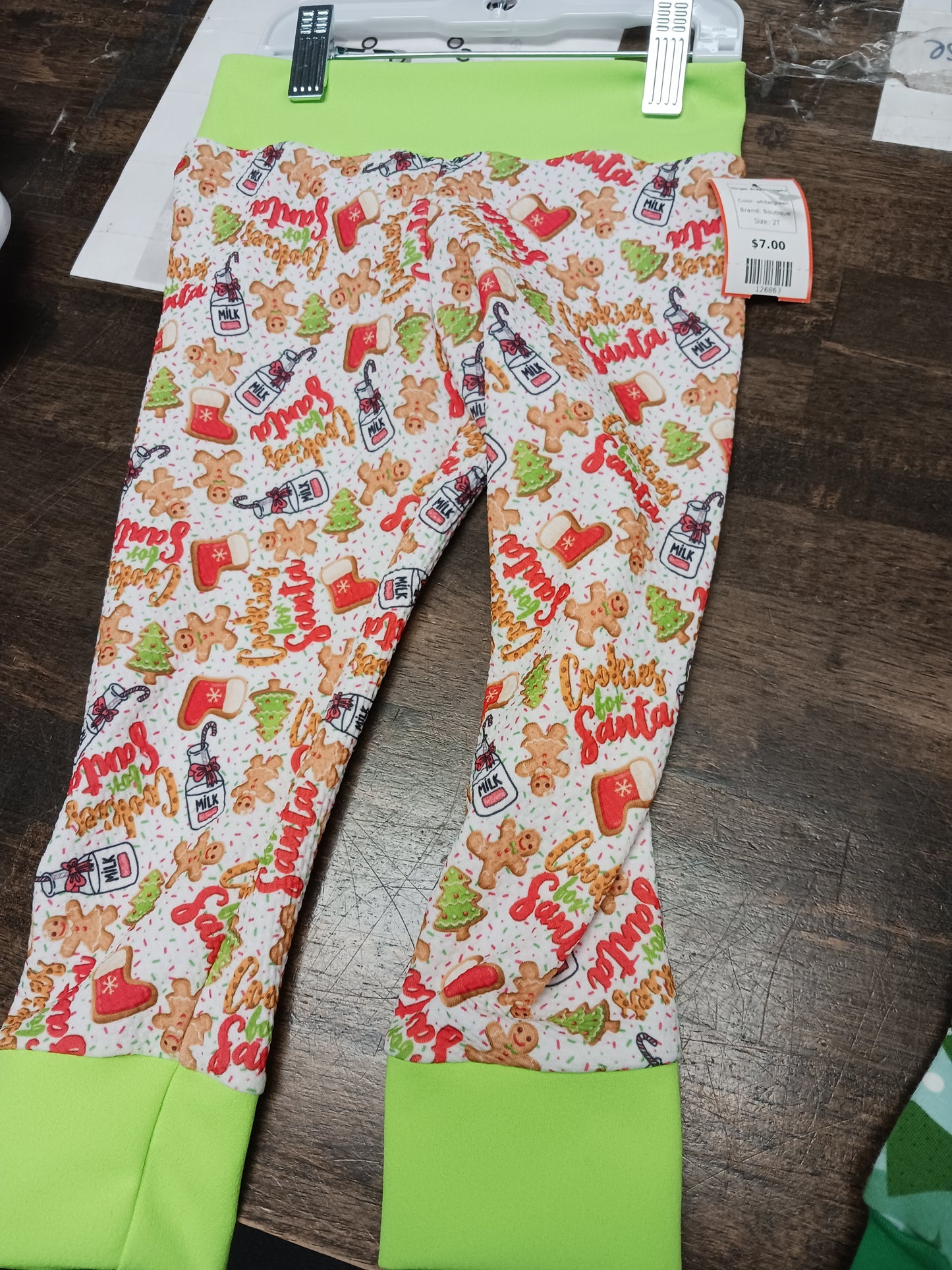 white/green Boutique Ginger Bread Joggers, 2T