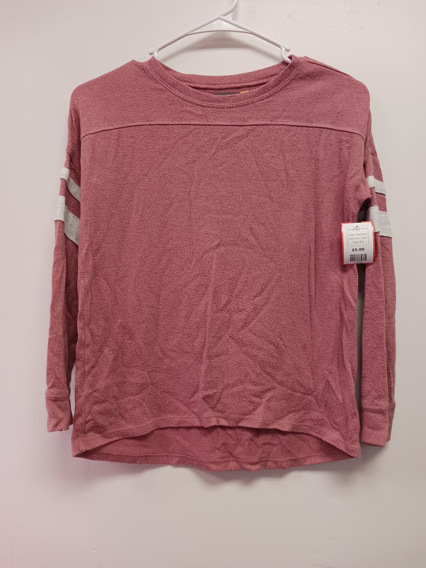 Pink/White Rumi + Ryder Longsleeve Shirt, 8 G
