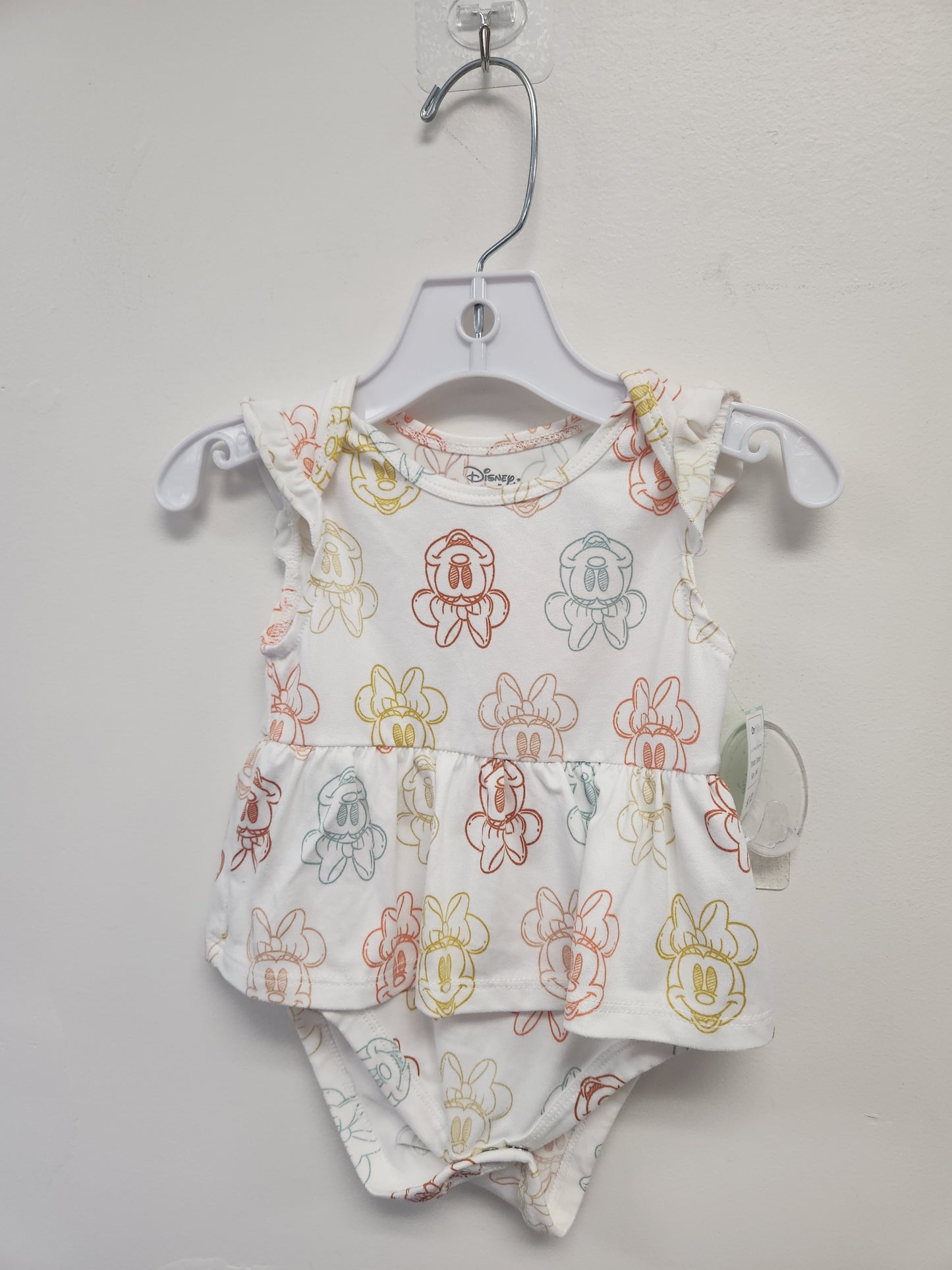 White/Colorful Minnie Disney Onesie, 3M G