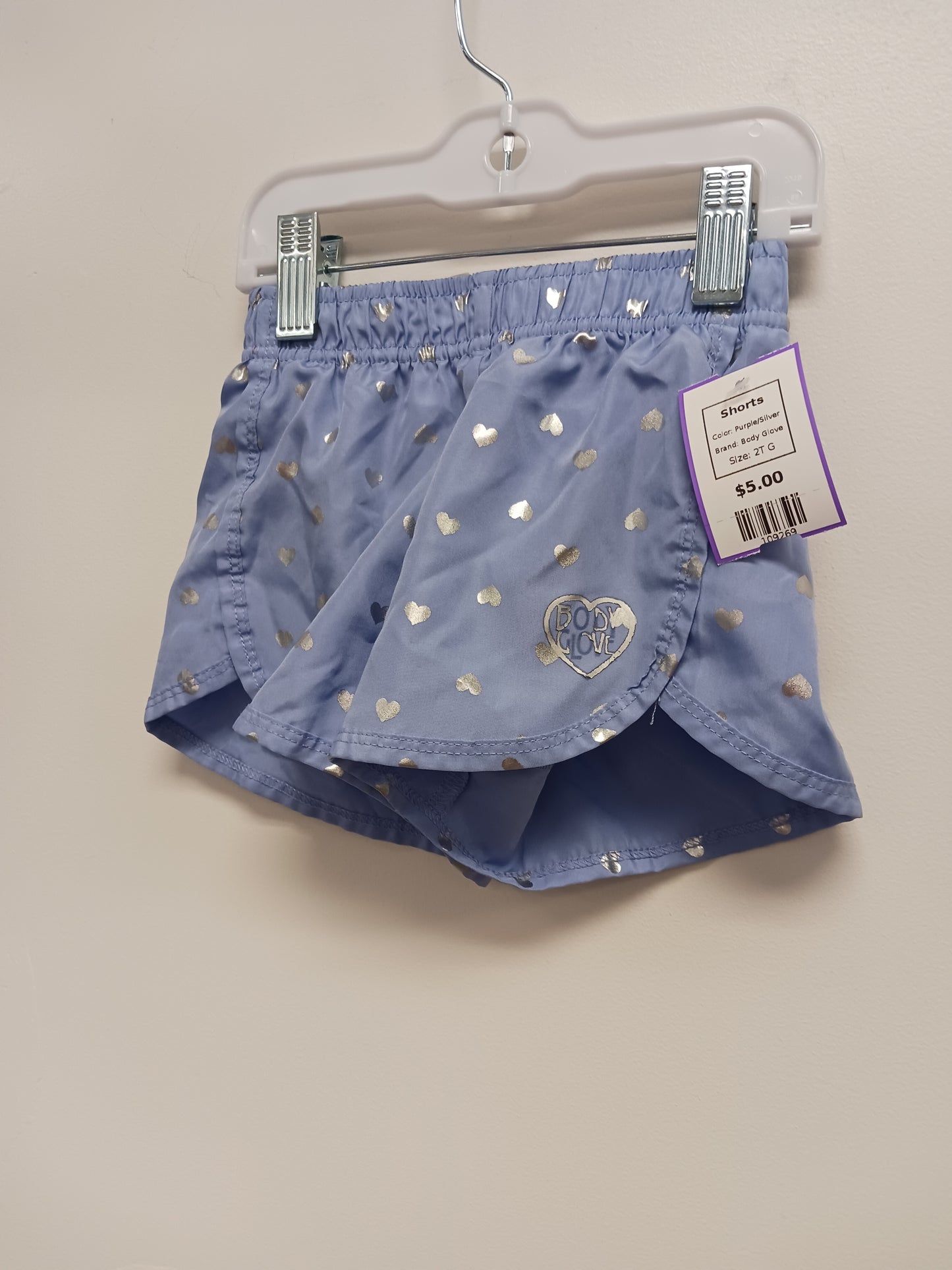Purple/Silver Body Glove Shorts, 2T G