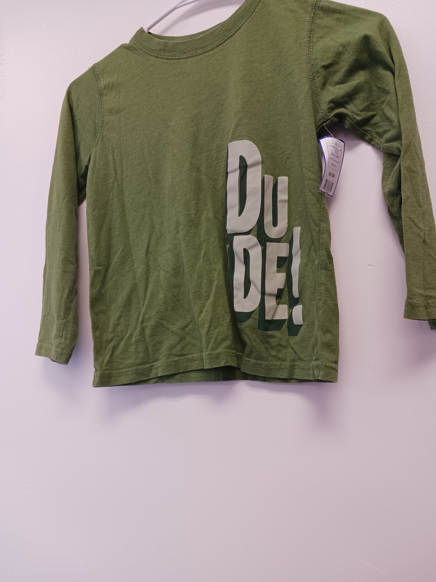 green There Abouts Long Sleeve Dude Shirt 6/7, 6 B