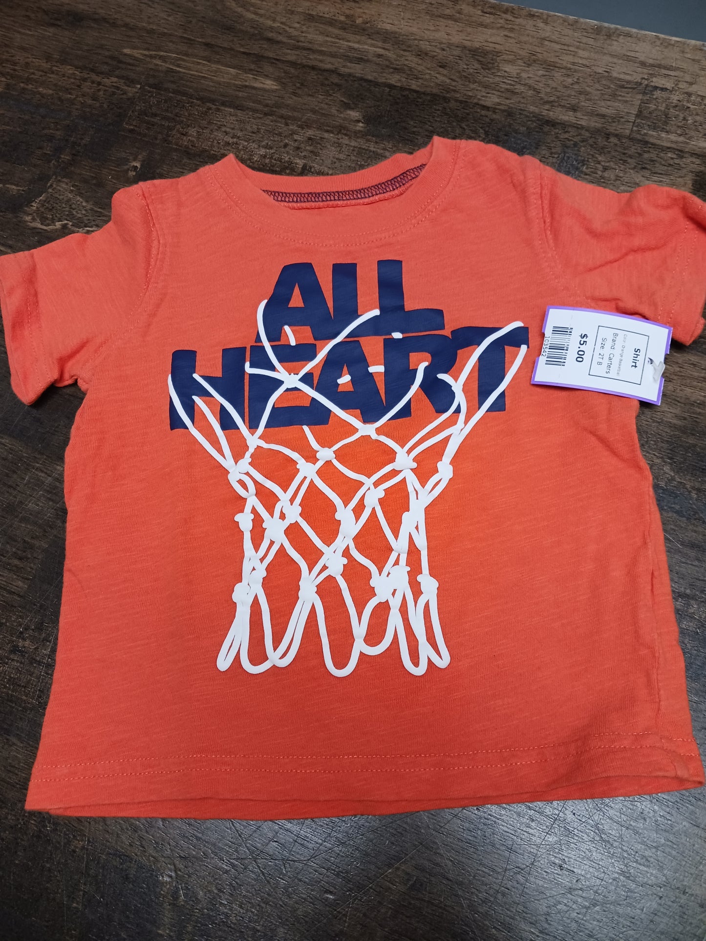 Orange Basketball Carters Shirt, 2T B