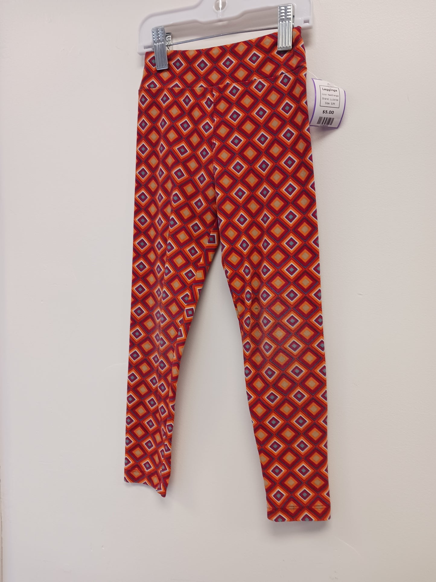 Red/Orange Lularoe Leggings, S/M