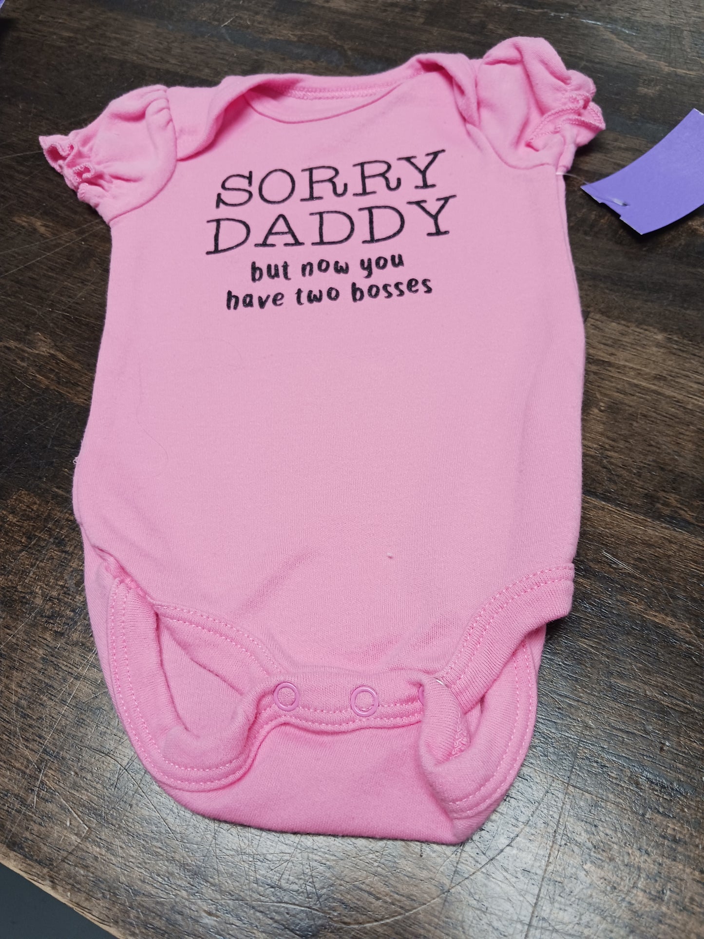 Pink Sorry Daddy Wild Child Onesie, NB G