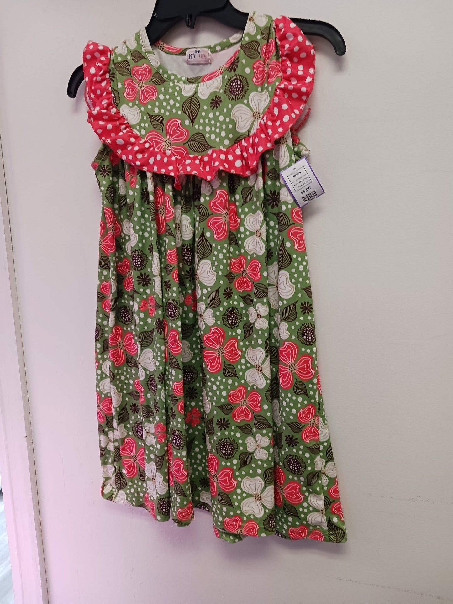 Pink/Green Flower Pete + Lucy Dress, 10 G