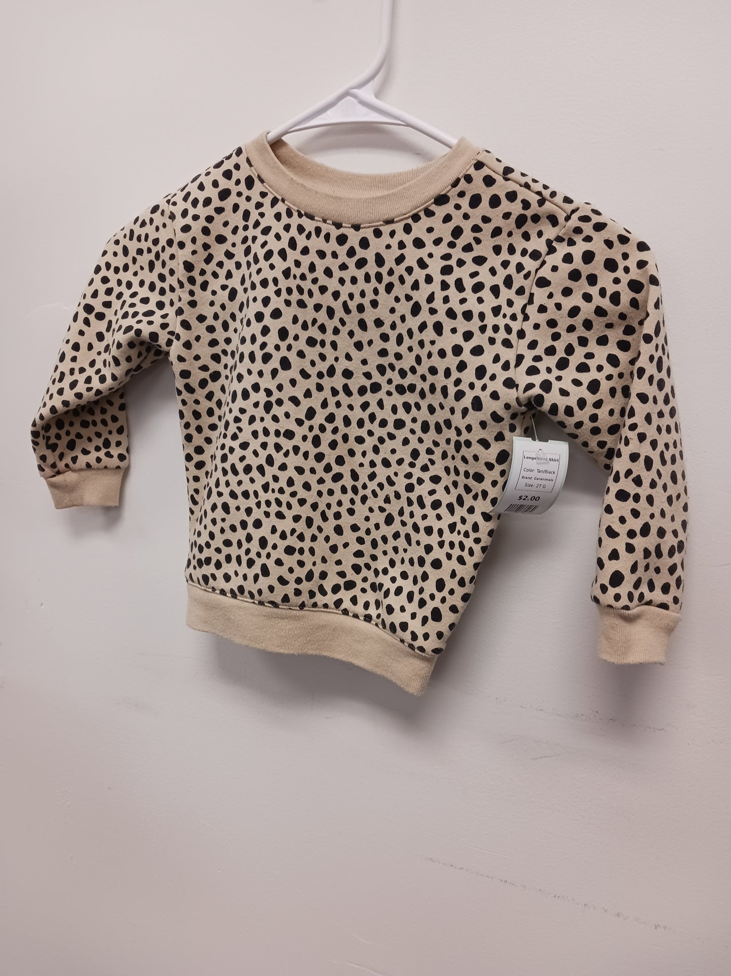 Tan/Black Garanimals Longsleeve Shirt, 2T G