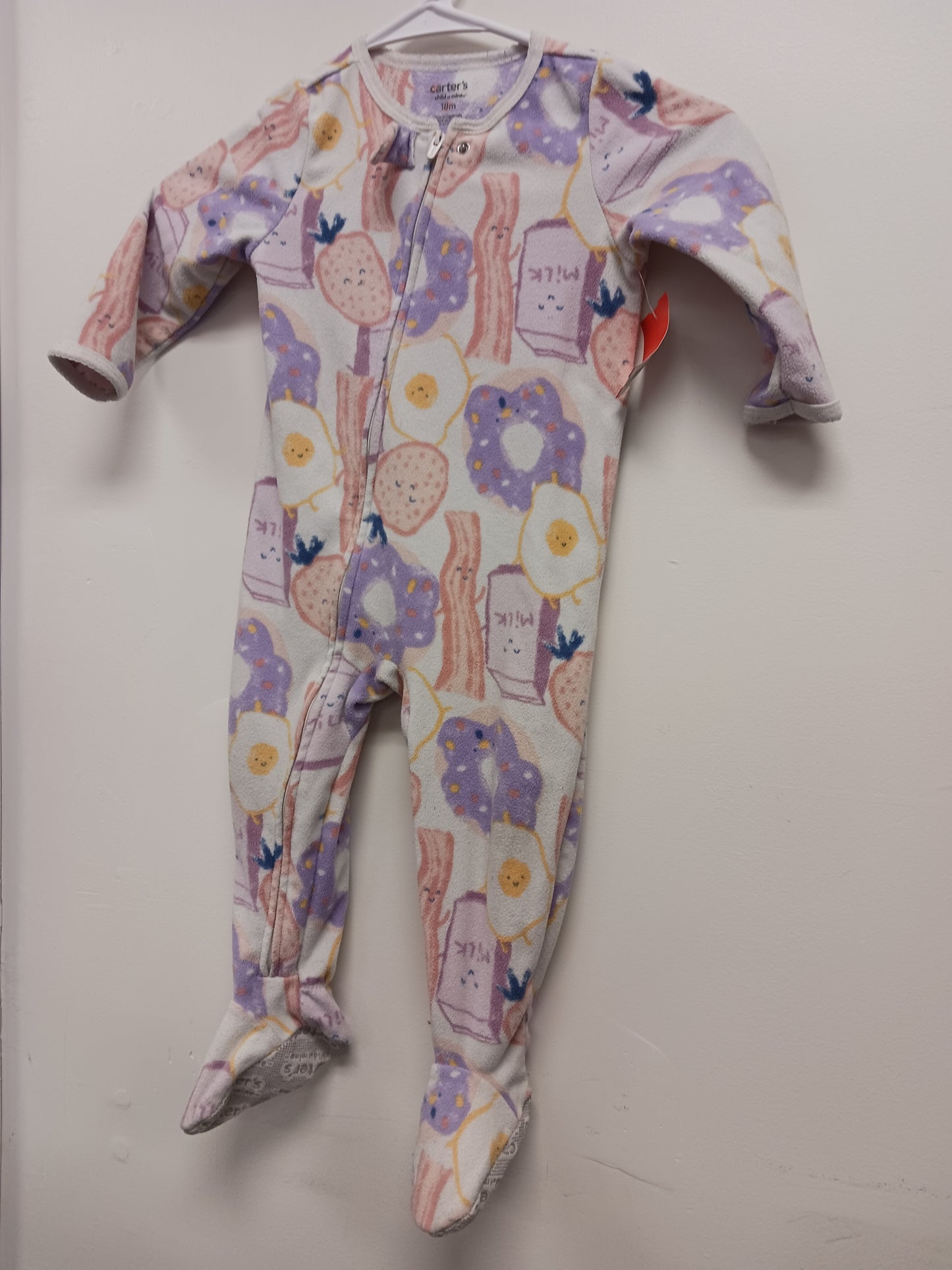 white/pink/purple Carters Breakfast Food Sleeper, 18M G