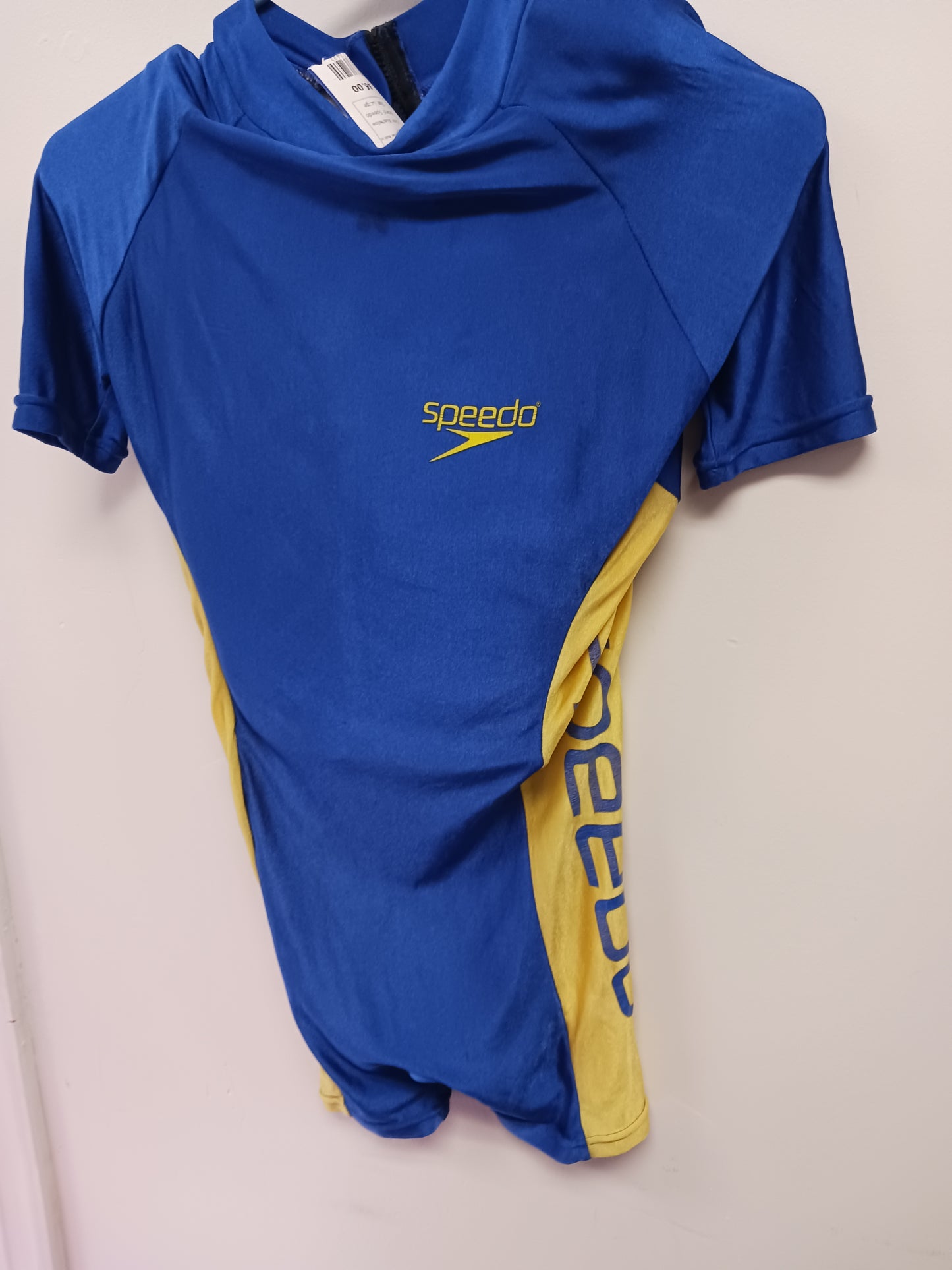 Blue/Yellow Speedo Swim Suit W/Float Built In, Large