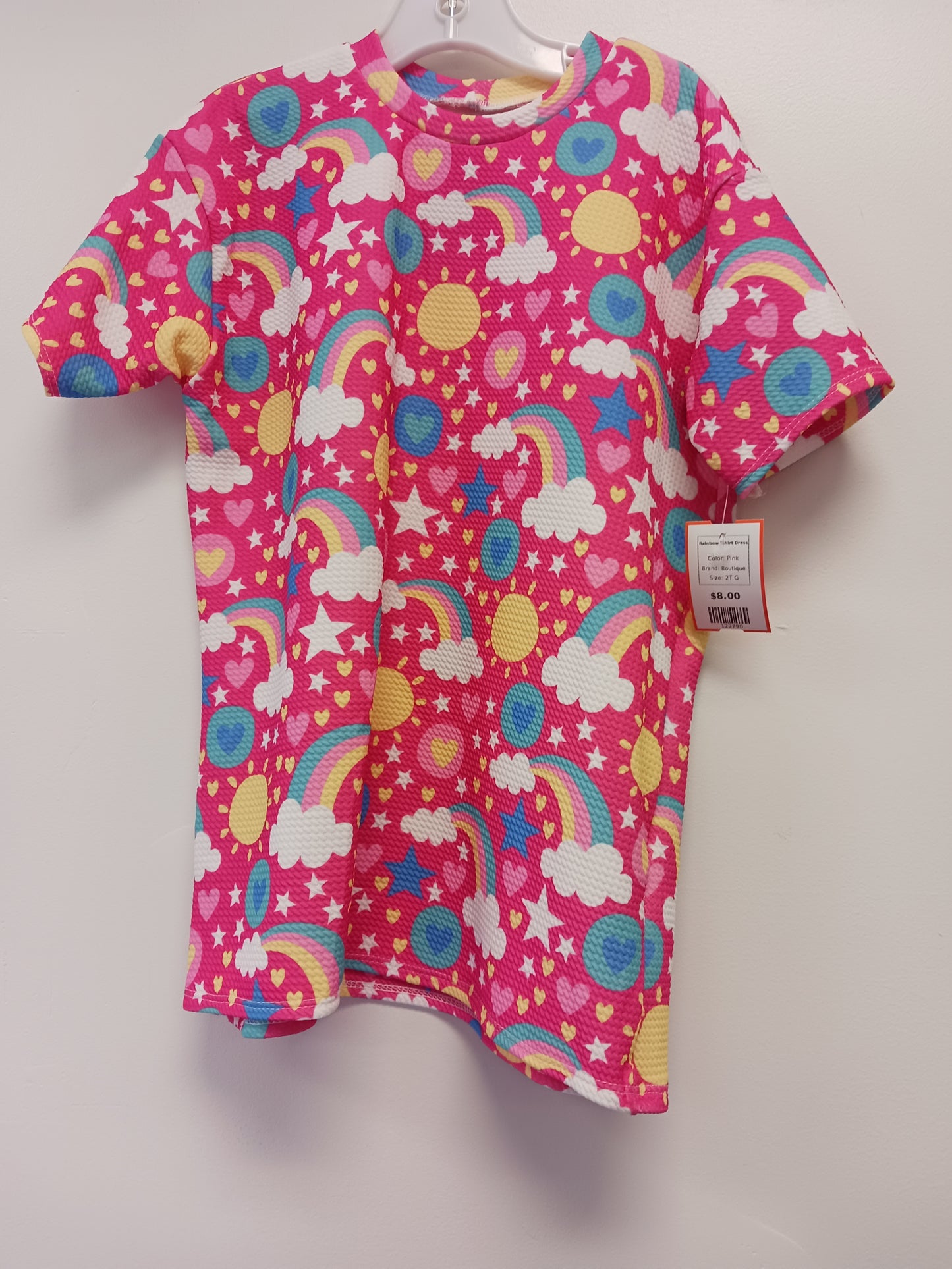 Pink Boutique Rainbow Tshirt Dress, 2T G