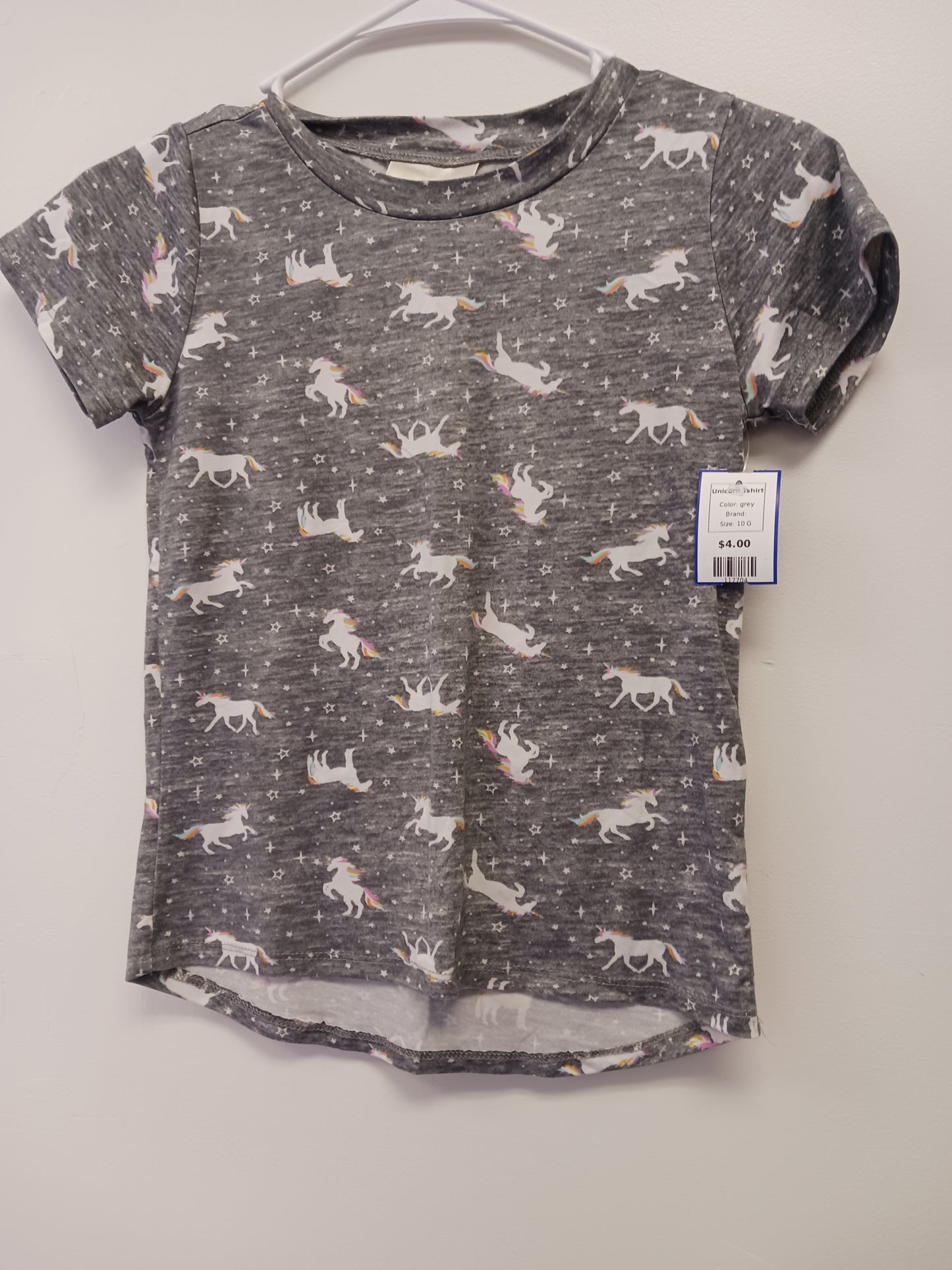 grey Unicorn Tshirt, 10 G