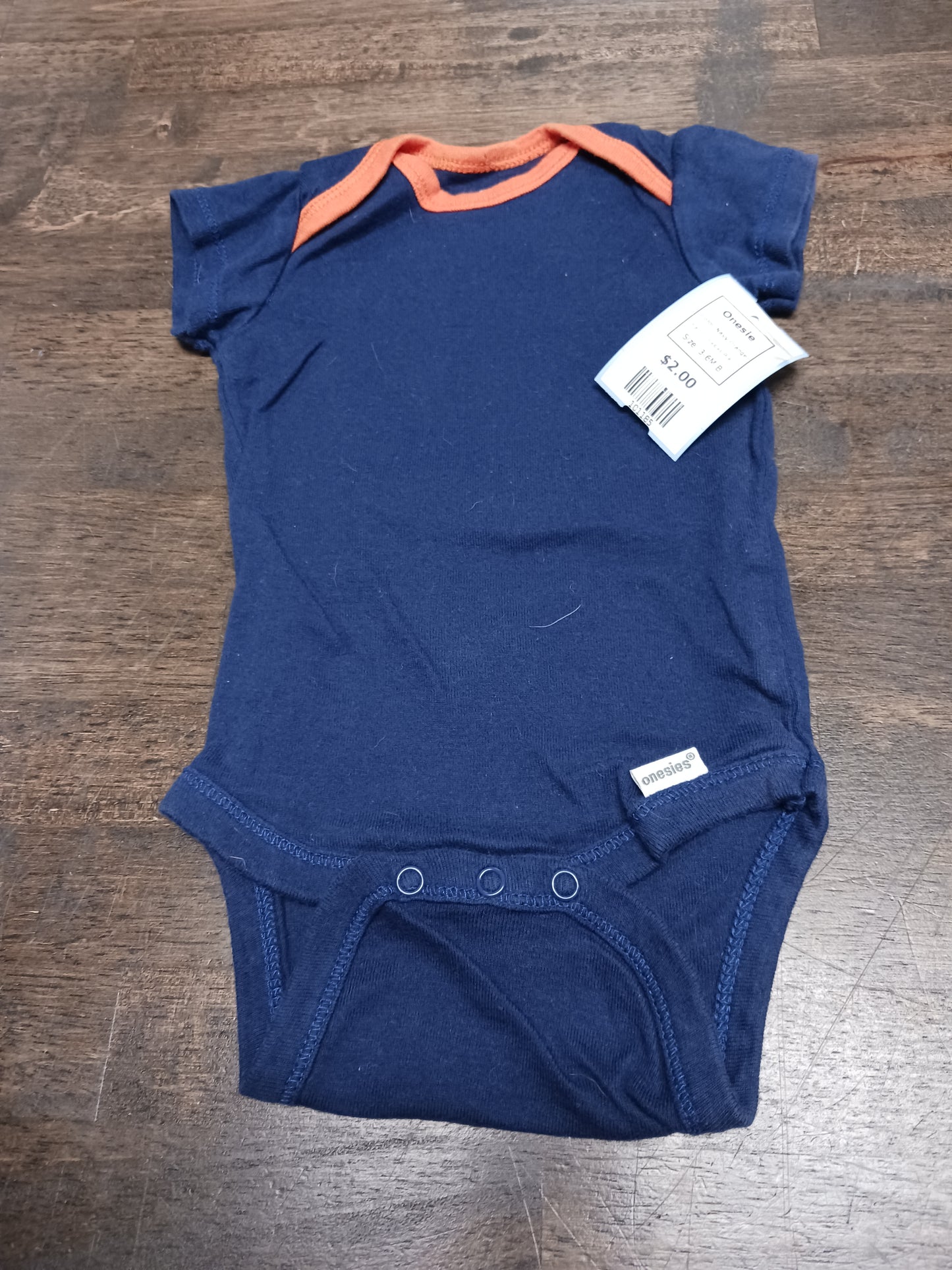 Navy/Orange Onesies Brand Onesie, 3-6M B