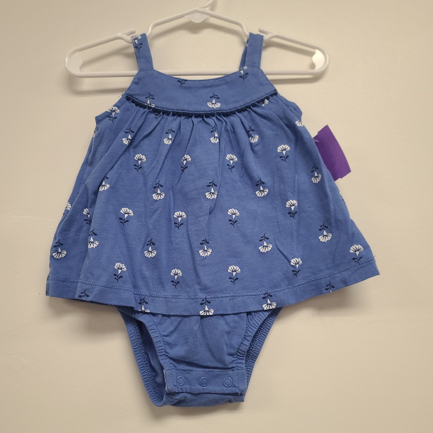 Blue Flower Carters Dress, 12M G