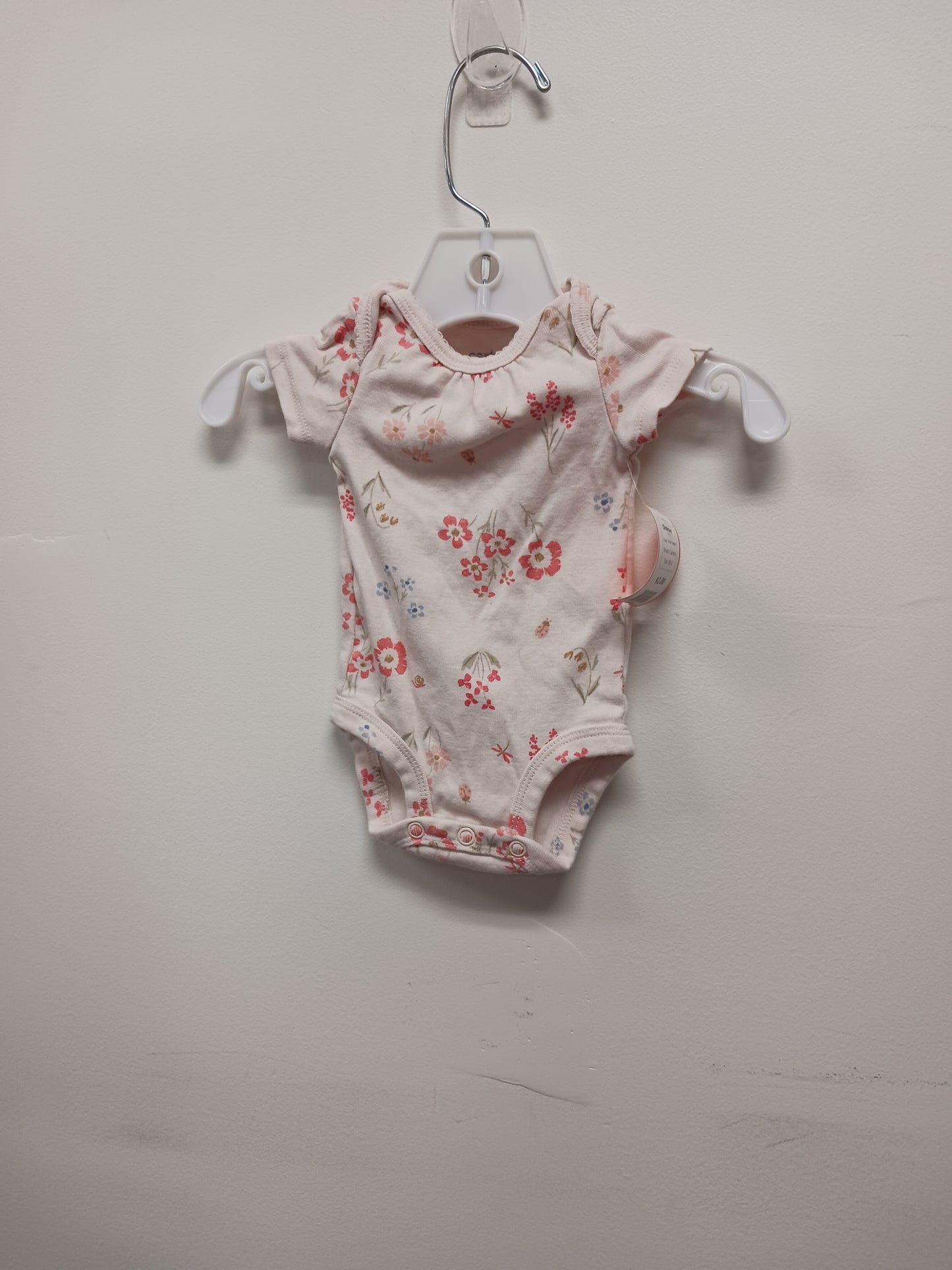 Pink Flower Carters Onesie, NB G