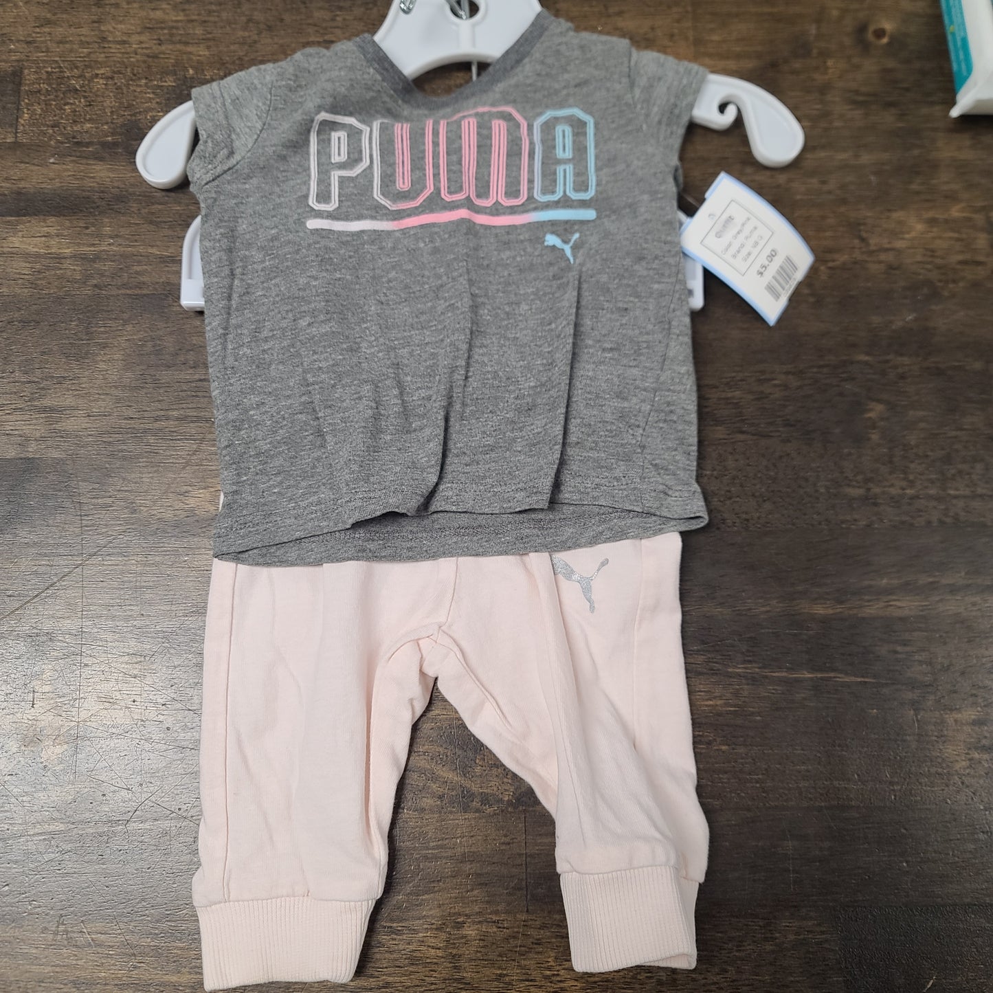 Grey/Pink Puma Outfit, NB G