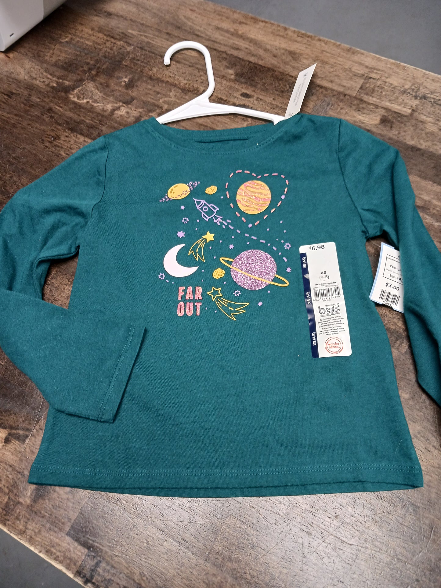 Jade Wonder Nation Long Sleeve Planet Shirt, 4 G