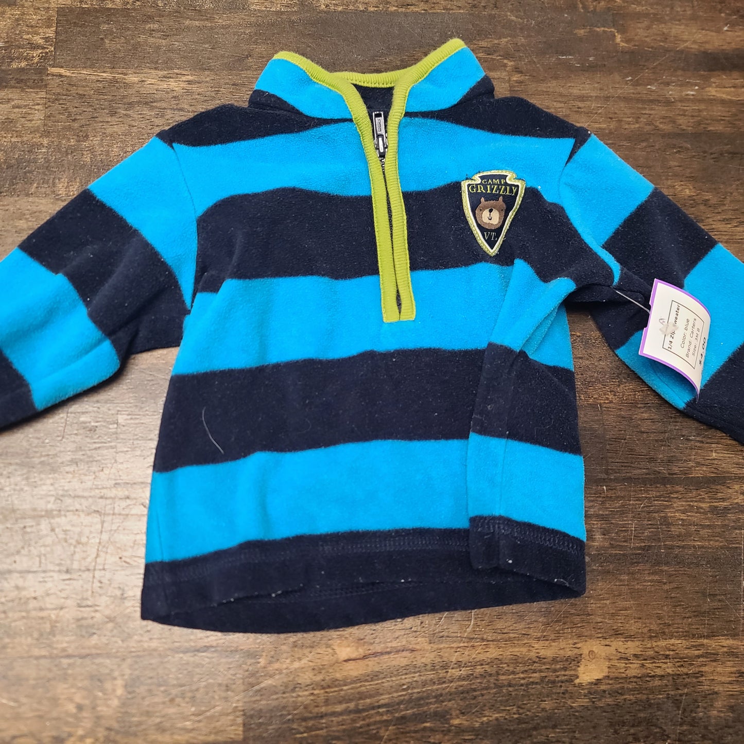 blue Carters 1/4 Zip Sweater, 3M B