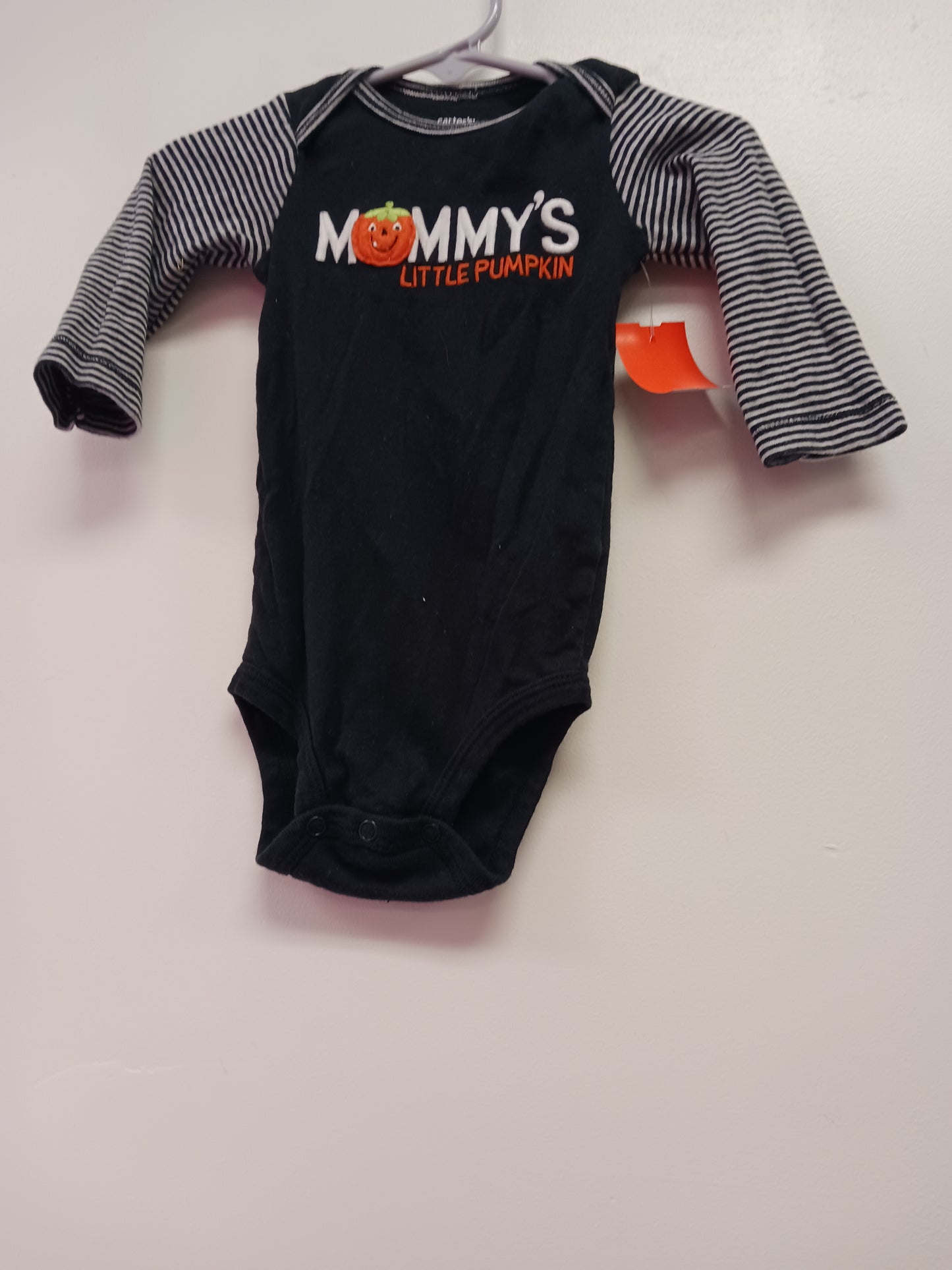 Black/Grey Halloween Carters Longsleeve Onesie, 9M G