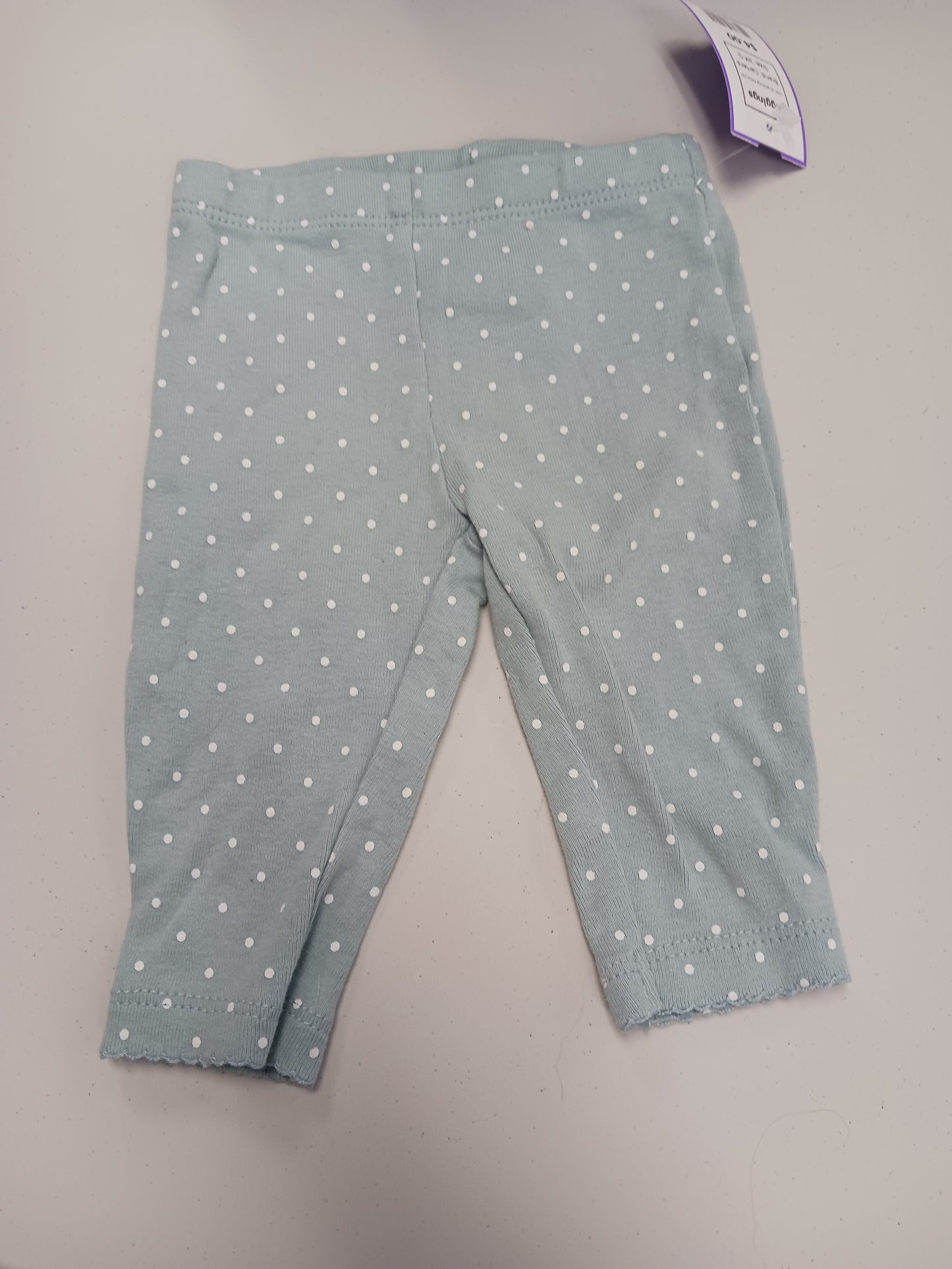 Blue/White Polka Dot Carters Leggings, 3M G