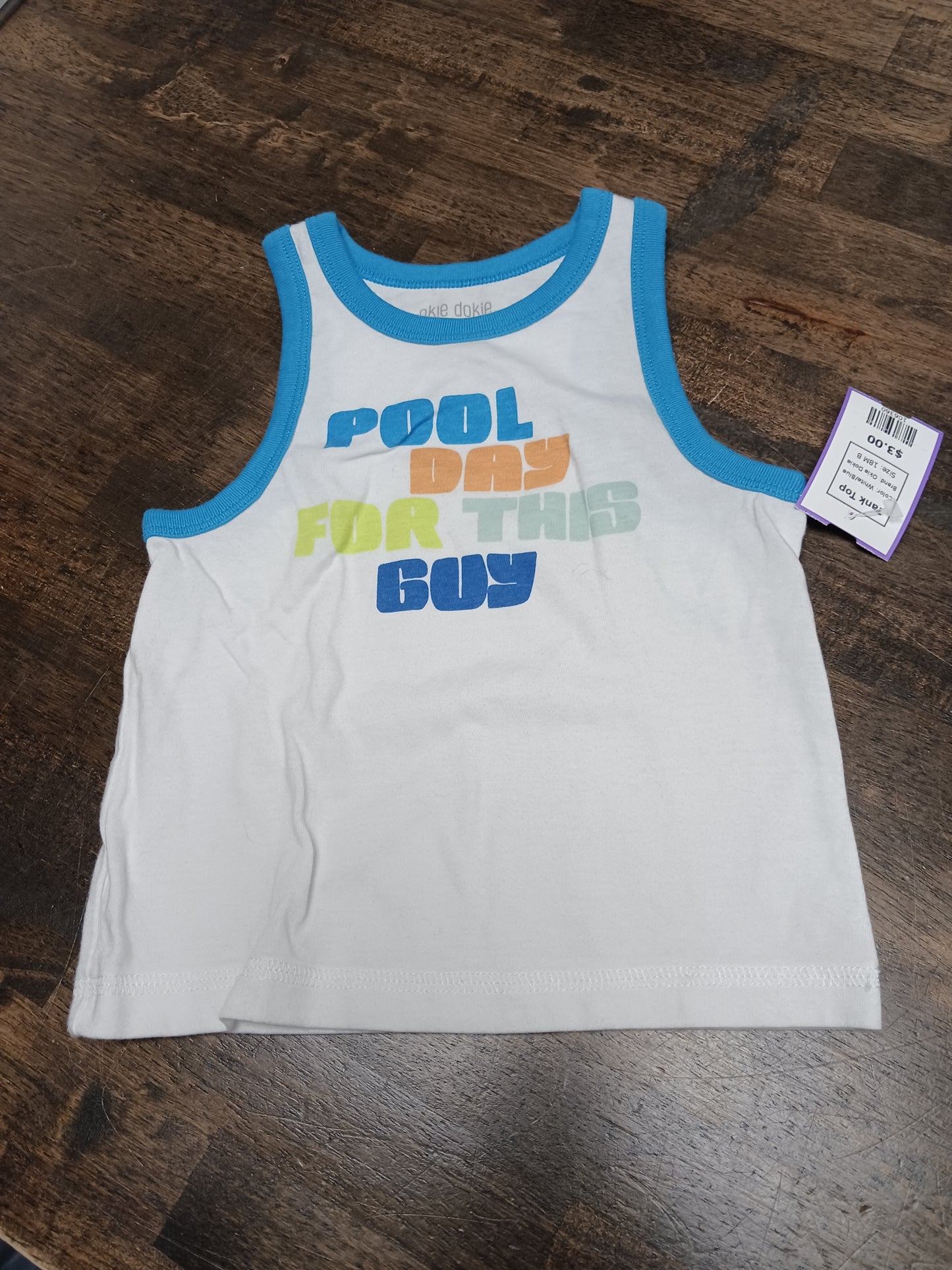 White/Blue Okie Dokie Tank Top, 18M B
